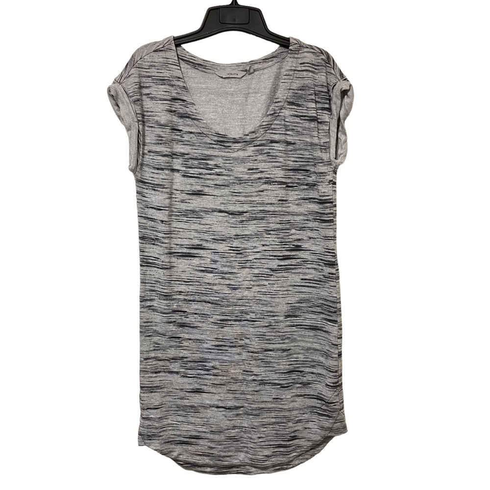 Athleta Rolled Sleeve Gray Marled Dress